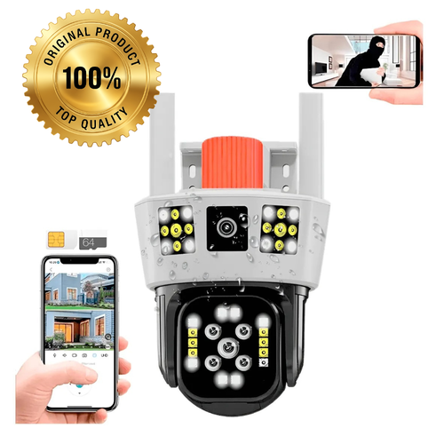 Camara Seguridad Wifi 3 Pantallas Sirena