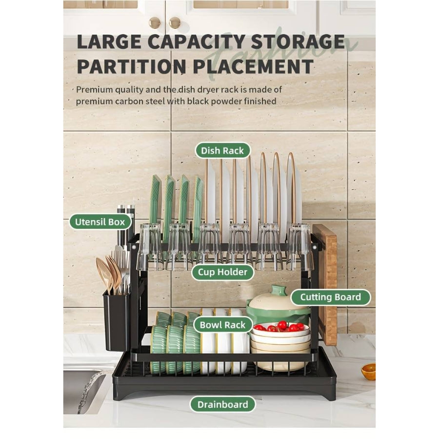 🧼 Estante Organizador y Escurridor de Platos 4 en 1 – Ahorra Espacio y Mantén tu Cocina Impecable