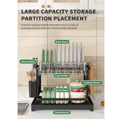 🧼 Estante Organizador y Escurridor de Platos 4 en 1 – Ahorra Espacio y Mantén tu Cocina Impecable
