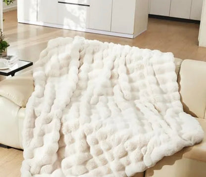 COBIJA PIEL DE CONEJO TEXTURA PIÑA