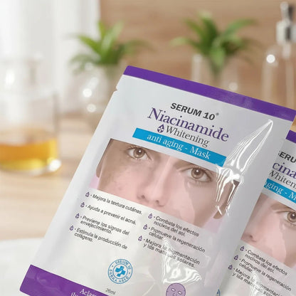 4 MASCARILLAS ACLARANTES NIACINAMIDA TRATAMIENTO PARA EL MES COMPLETO